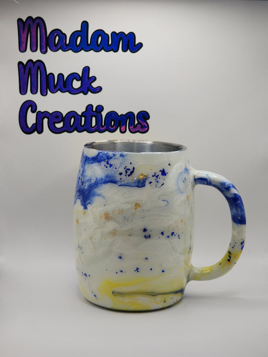 Blue and Yellow swirl Mug